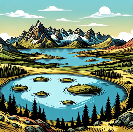 Comichafte Illustration des Fünfseenlands