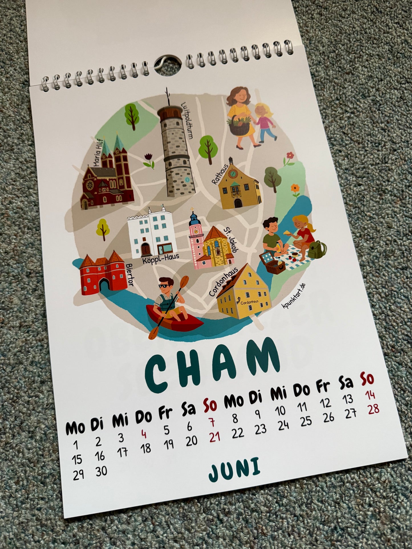 Oberpfalz Kalender 2026 – liebevoll illustrierter Wandkalender A4