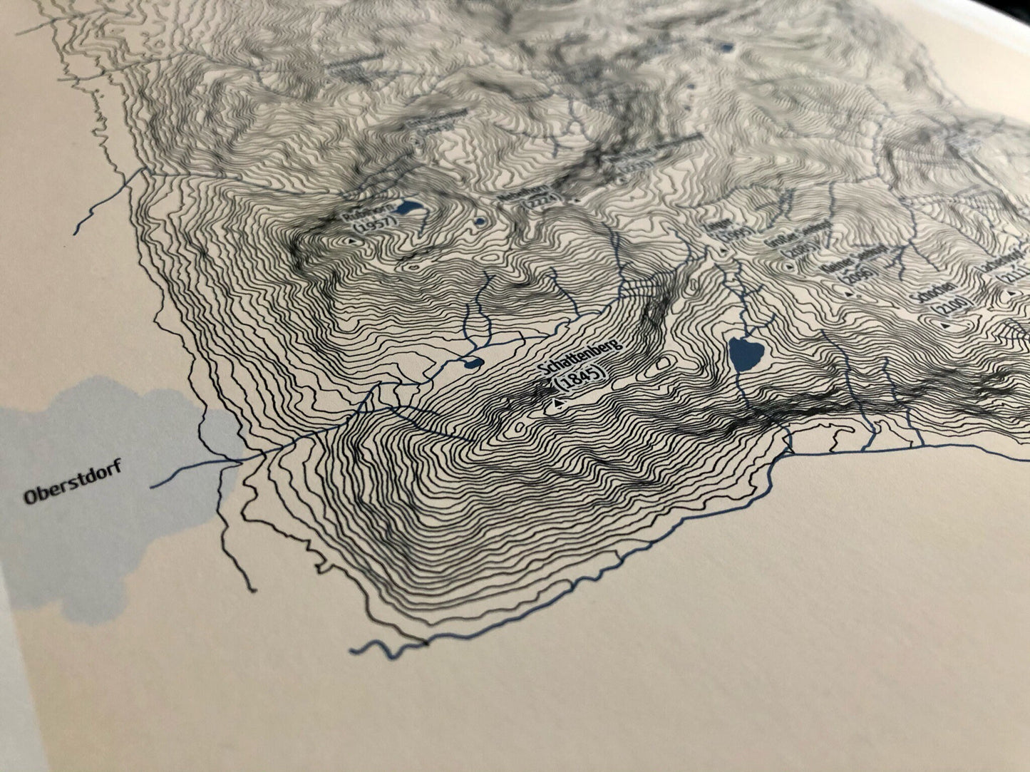 Poster Daumengruppe Landkarte Topographie