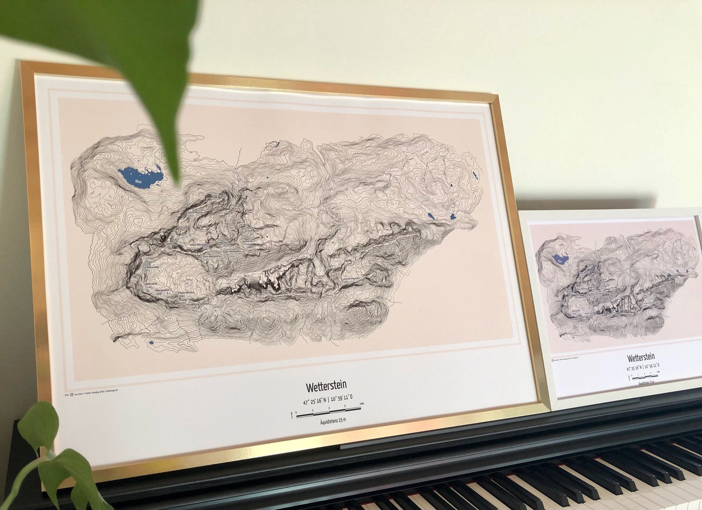 Poster Wettersteingebirge Landkarte Topographie