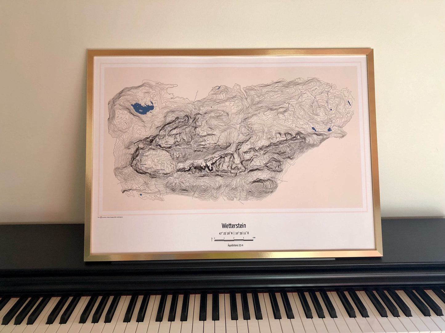 Poster Wettersteingebirge Landkarte Topographie