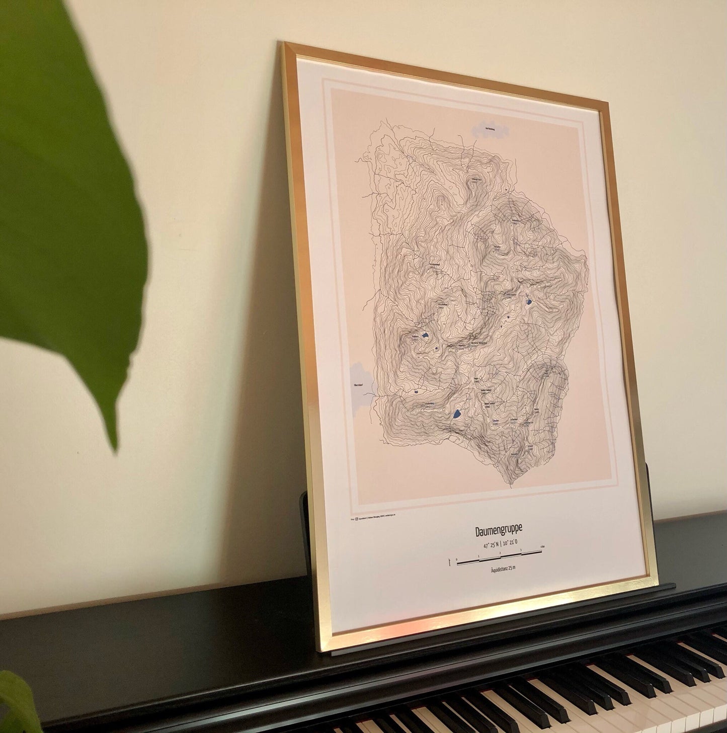 Poster Daumengruppe Landkarte Topographie