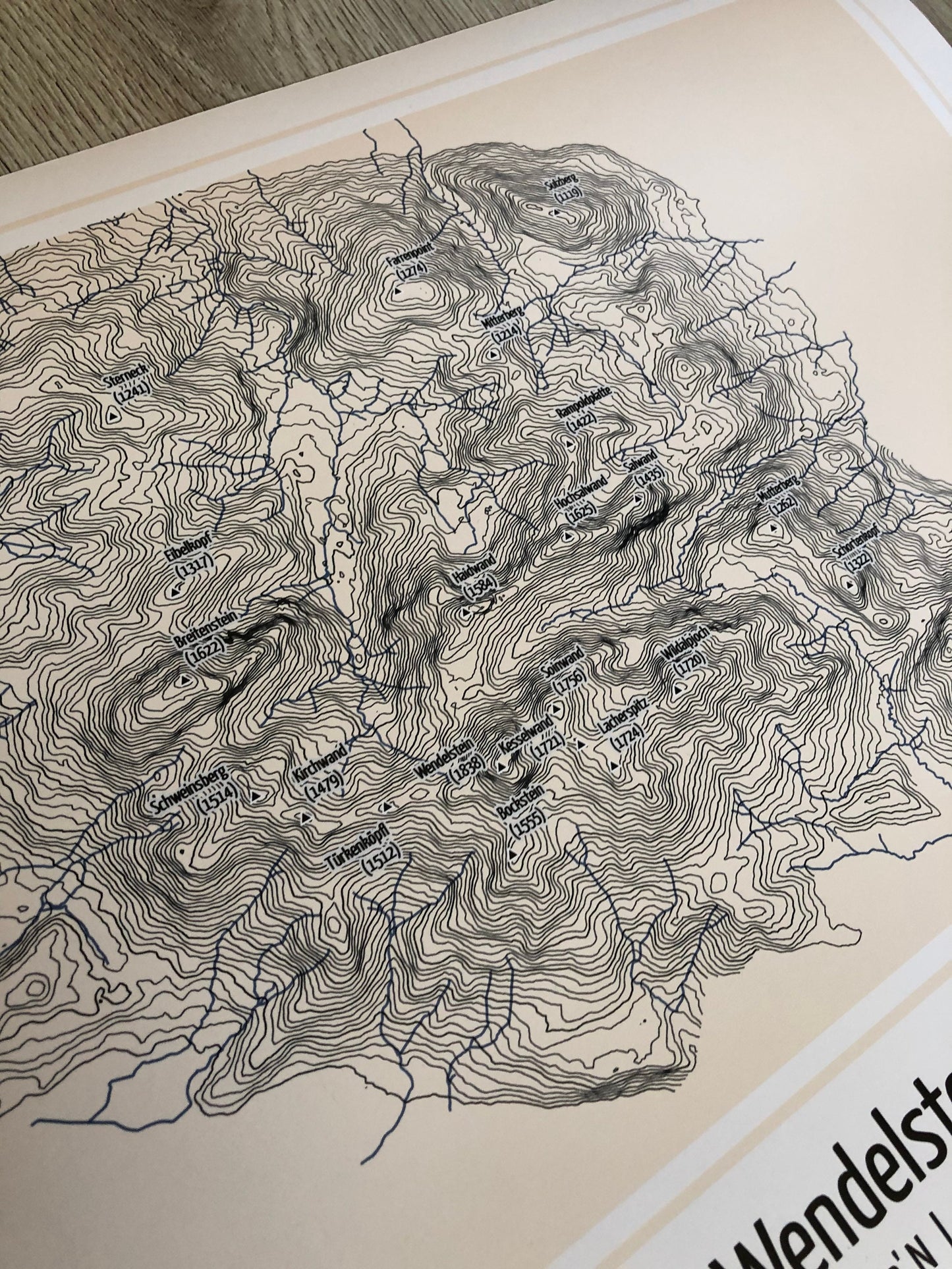 Poster Wendelstein Landkarte Topographie