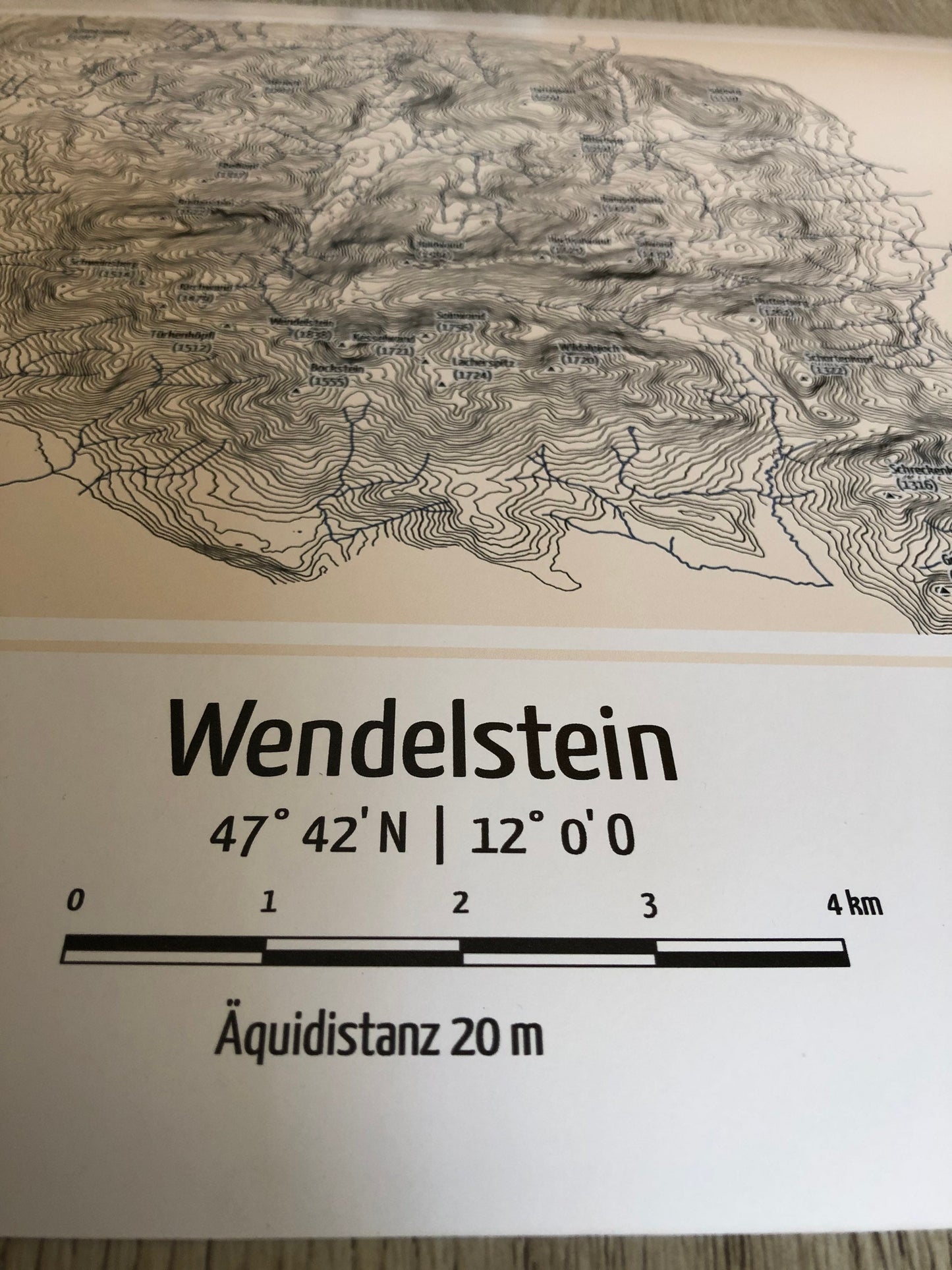 Poster Wendelstein Landkarte Topographie