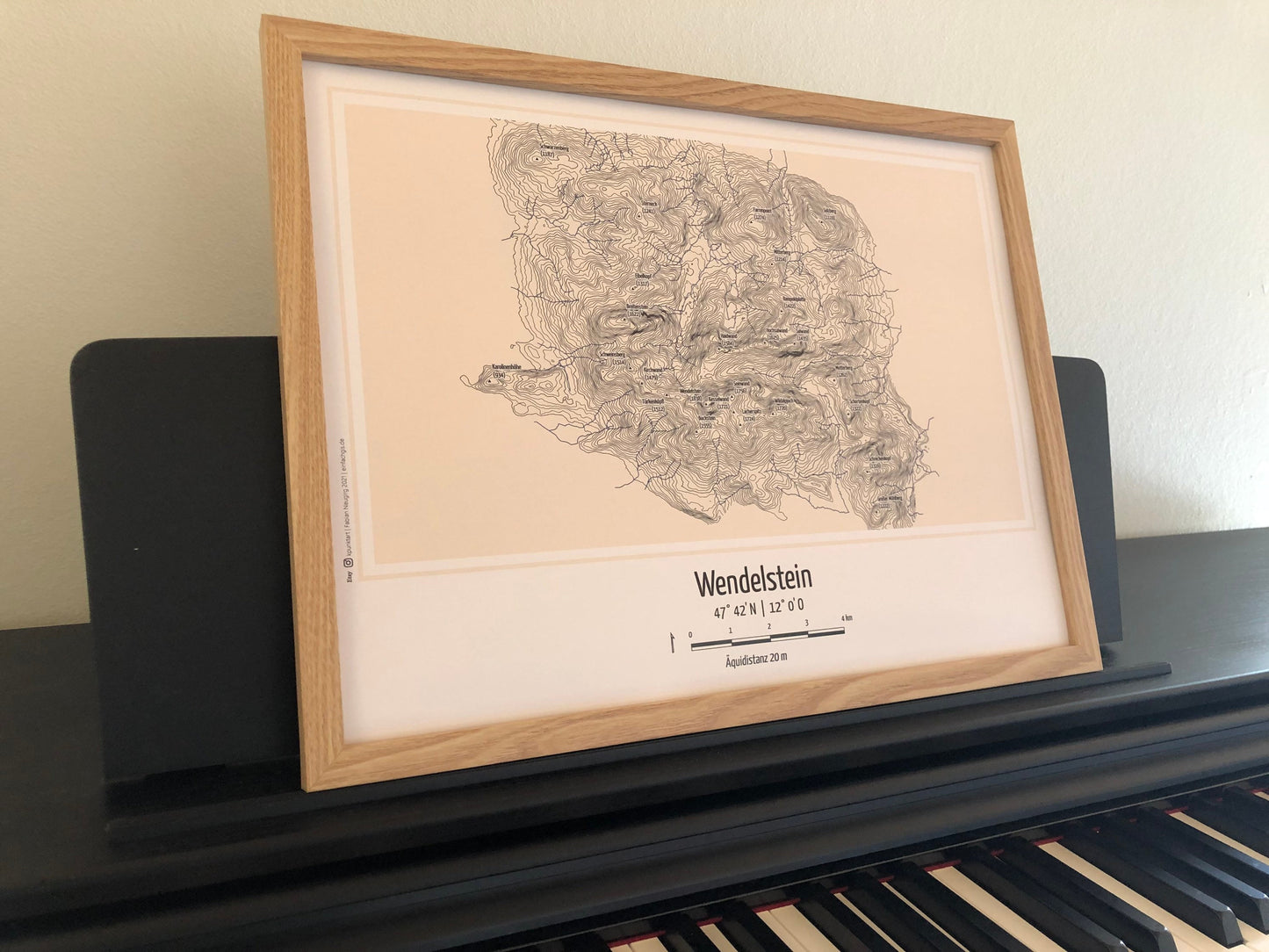 Poster Wendelstein Landkarte Topographie