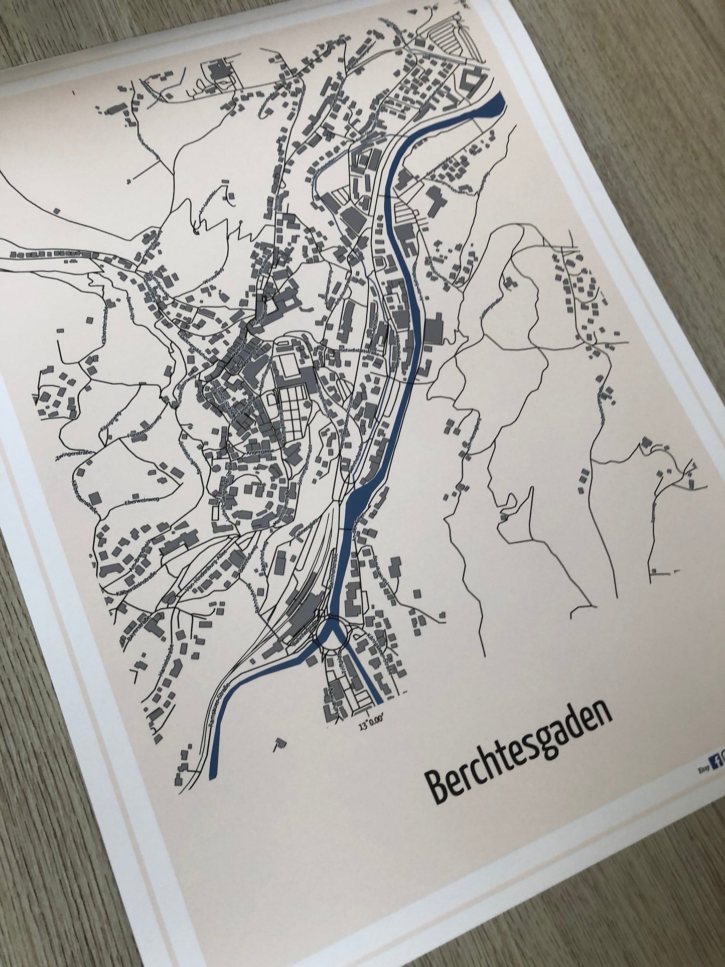Poster Landkarte Topographie Watzmann + Berchtesgaden