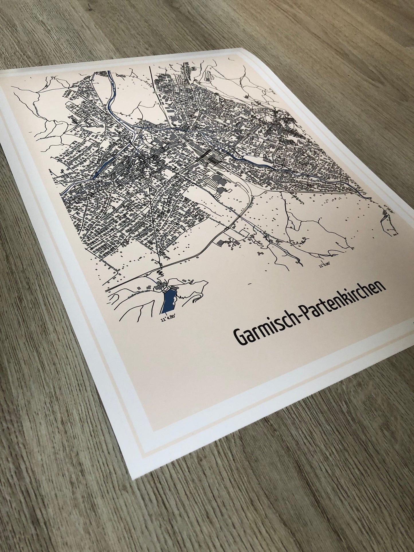 Poster Landkarte Topographie Wetterstein + Garmisch-Partenkirchen