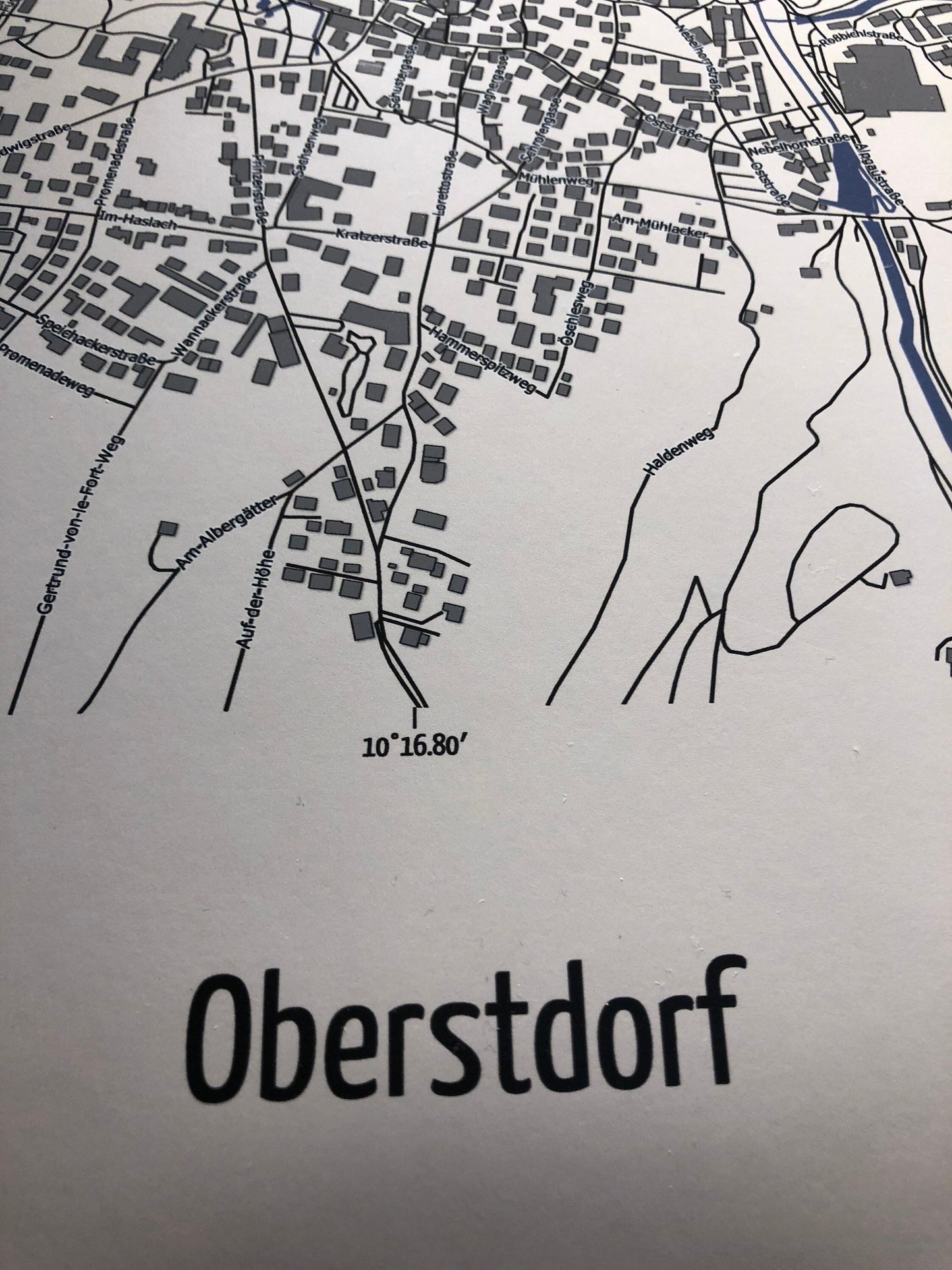 Ortskarte Oberstdorf, 30 x 40 cm Druck