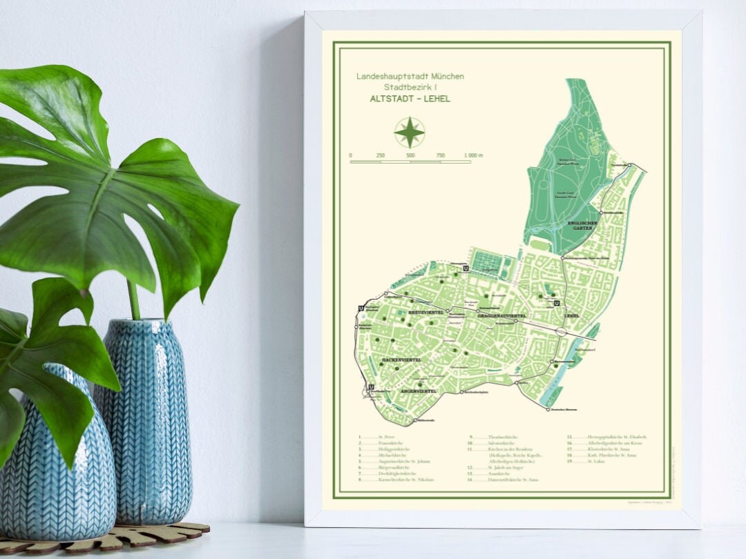 Paket 3 Stadtkarten München | Poster