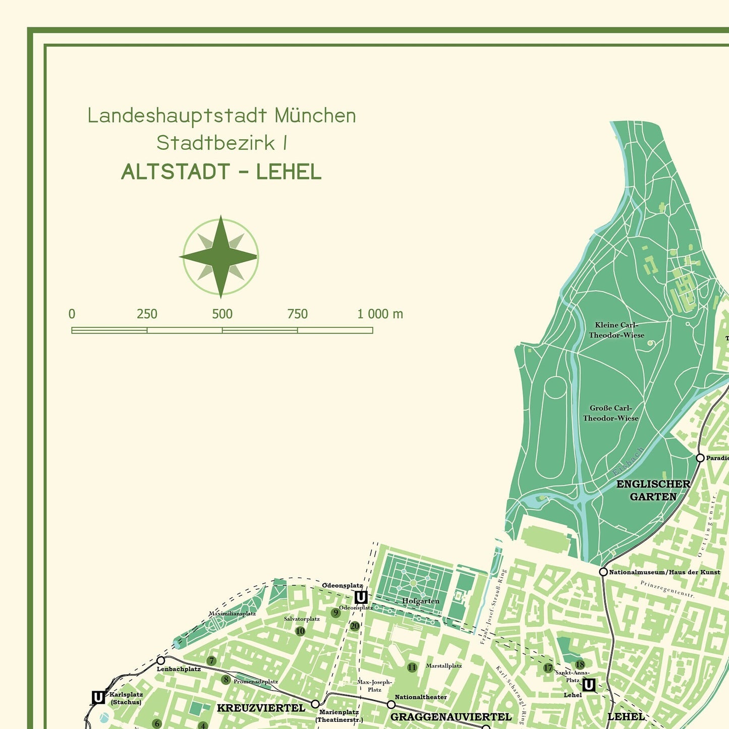 Paket 3 Stadtkarten München | Poster