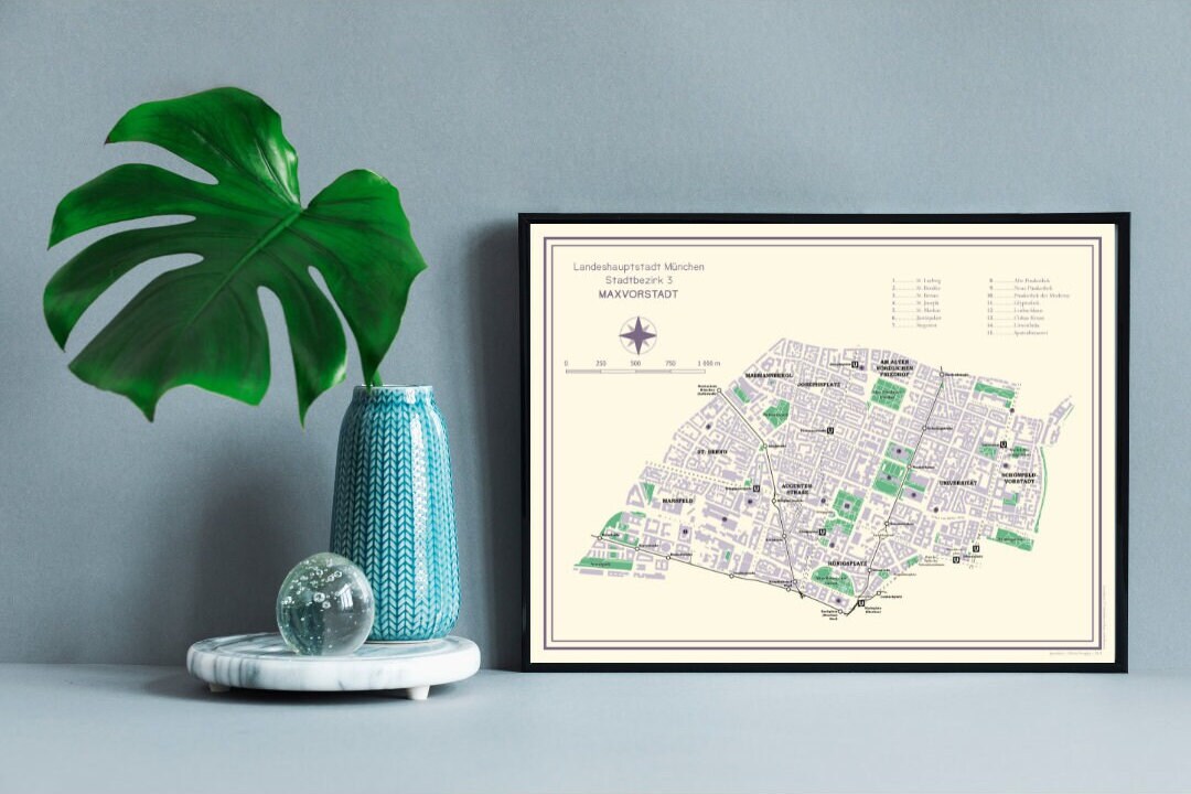 Paket 5 Stadtkarten München | Poster
