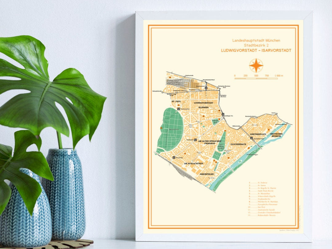 Paket 3 Stadtkarten München | Poster