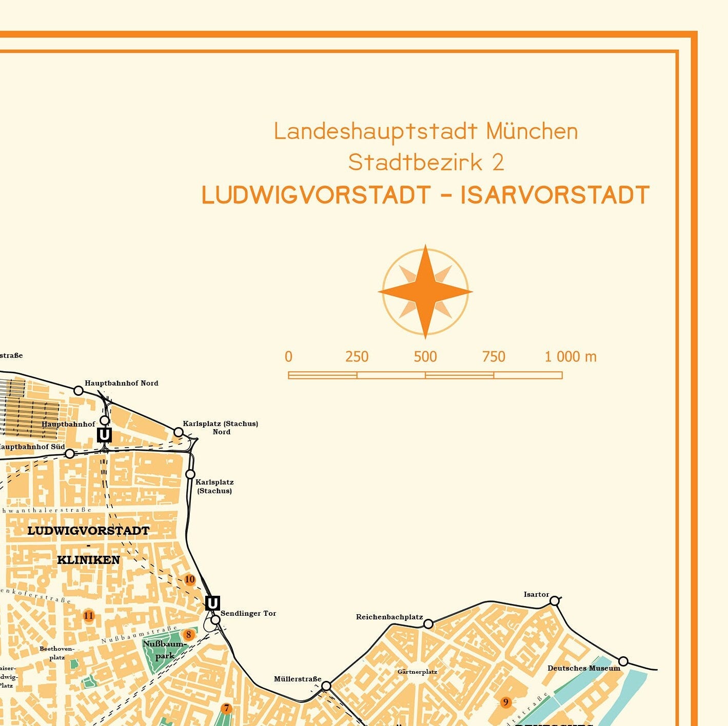 Paket 3 Stadtkarten München | Poster