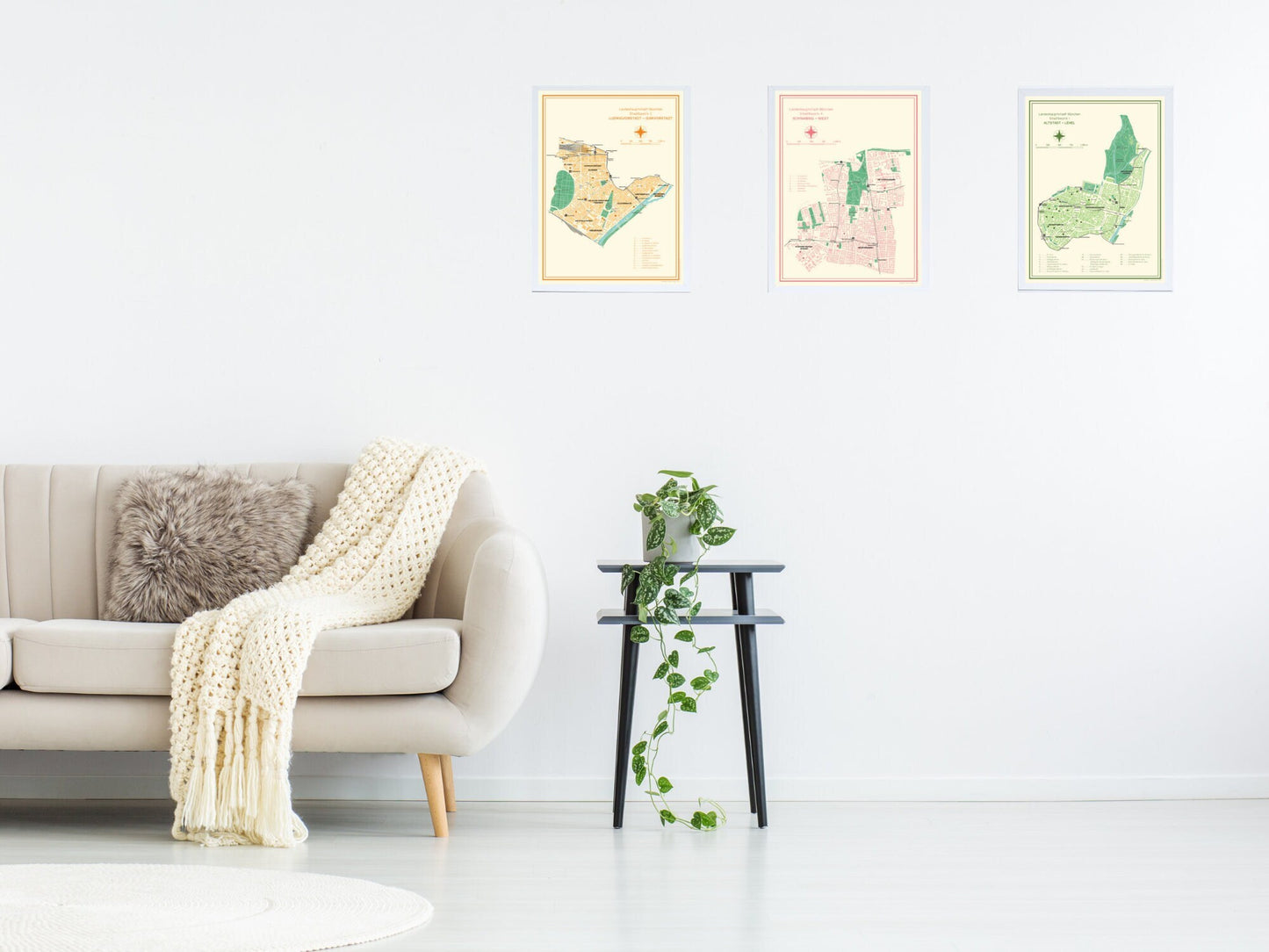 Paket 3 Stadtkarten München | Poster