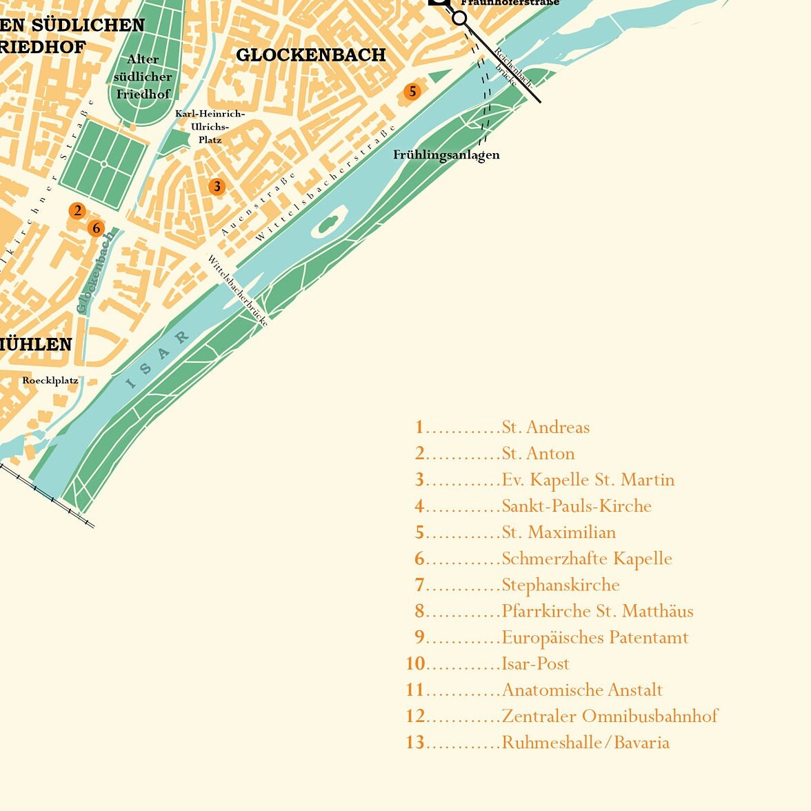 Poster Stadtkarte München Ludwigvorstadt-Isarvorstadt