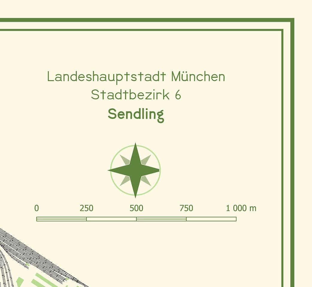 Poster Stadtkarte München Sendling