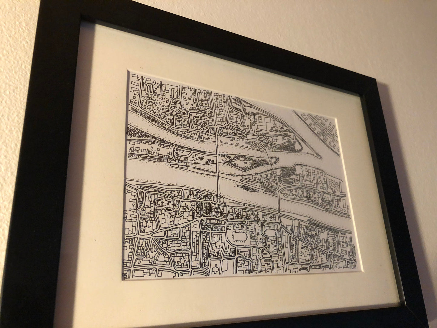 Altstadt Regensburg mit Stadtamhof - Druck von handgezeichneter Mini-Karte