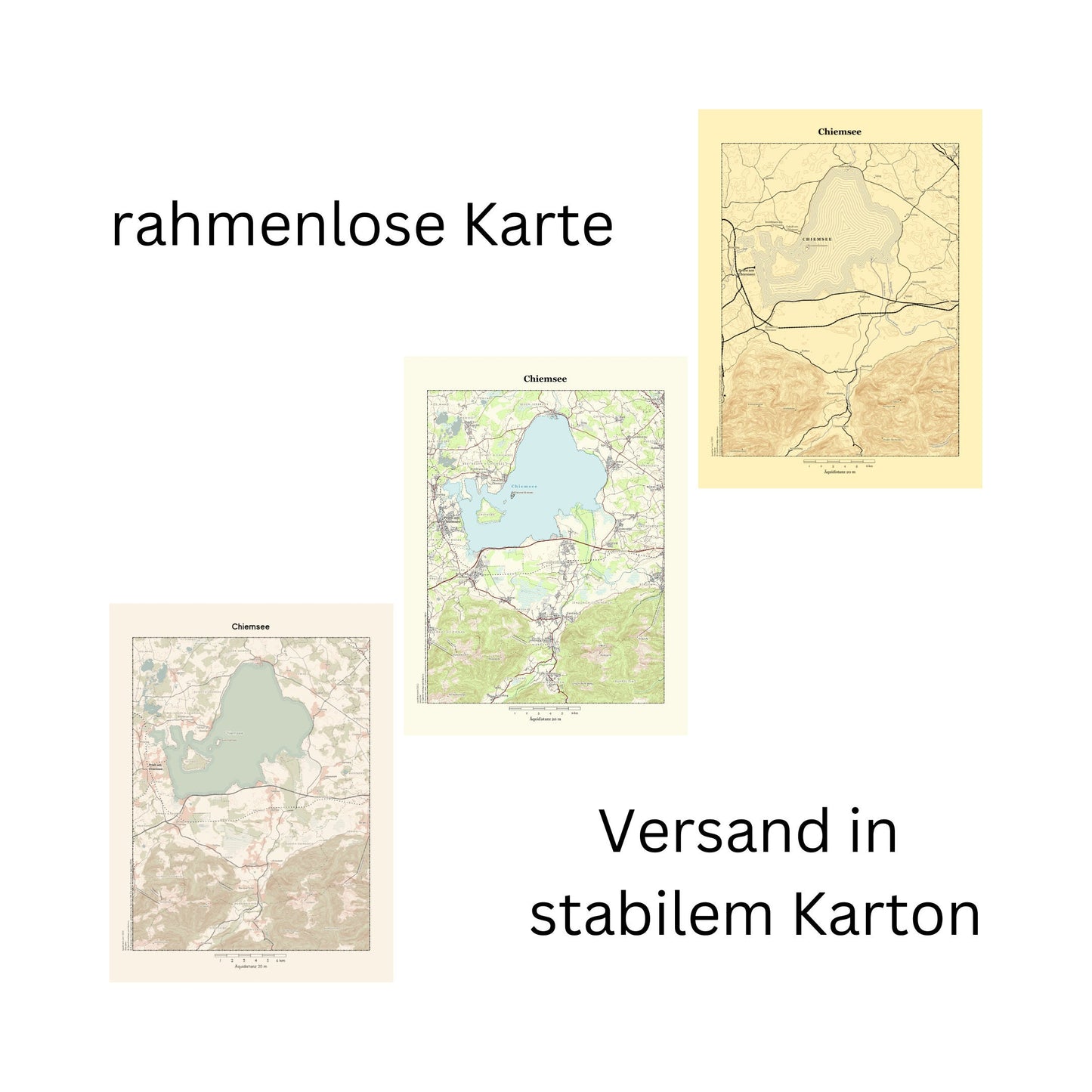 Chiemsee - Vintage Landkarte Bayern