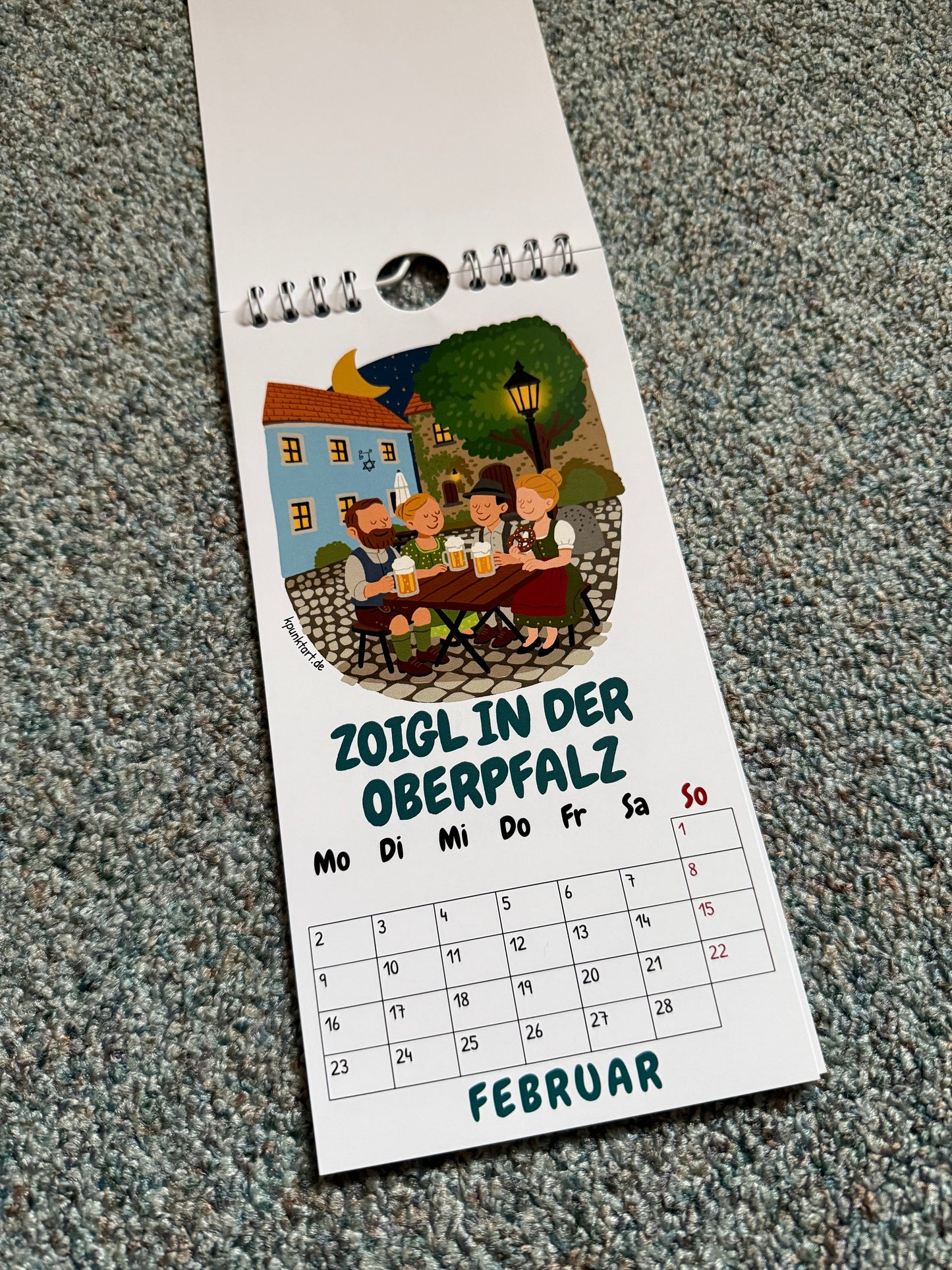 Oberpfalz Streifenkalender 2026 – illustrativer Monatskalender im schlanken Format