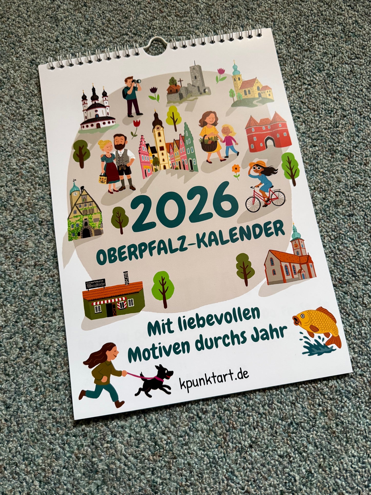 Oberpfalz Kalender 2026 – liebevoll illustrierter Wandkalender A4