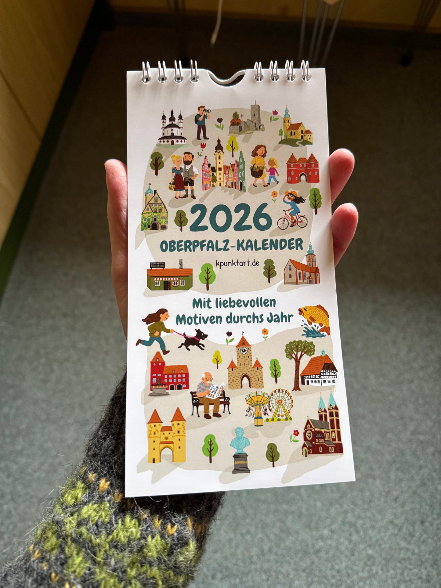 Oberpfalz Streifenkalender 2026 – illustrativer Monatskalender im schlanken Format