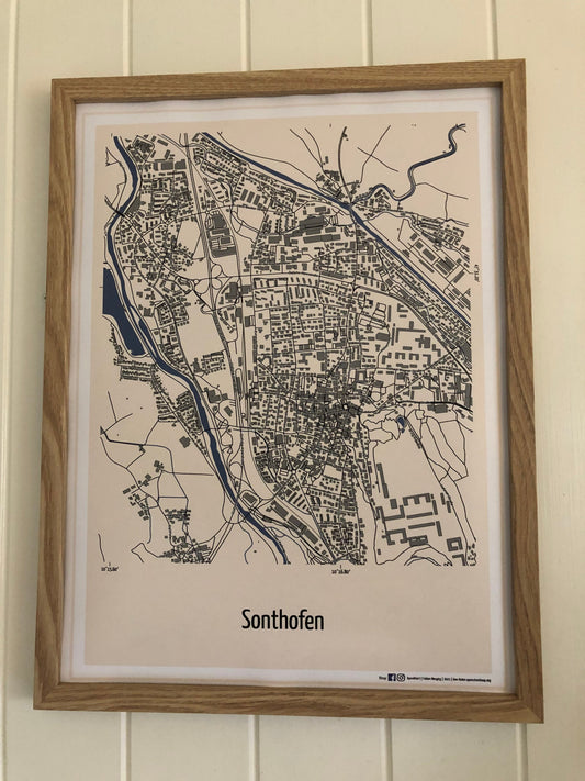 Stadtkarte Sonthofen, 30 x 40 cm Druck