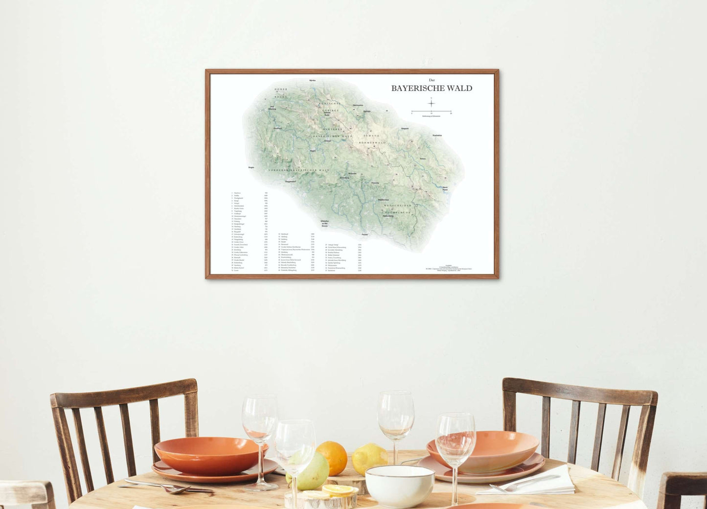 Bayerischer Wald Relief Karte 40 x 50 cm | 50 x 70 cm